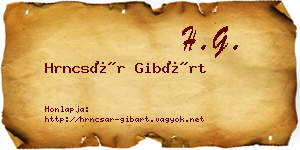 Hrncsár Gibárt névjegykártya